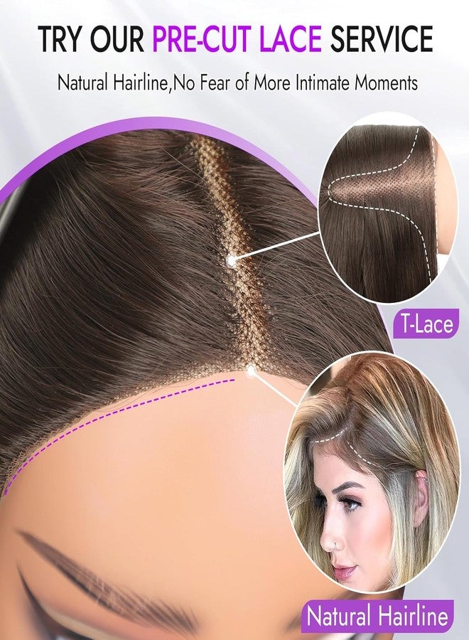 Eawwii Brown to Blonde Long Wavy Wig for Women, Pre-Cut HD Lace Natural Hairline, Glueless Middle Part, Synthetic Fiber for Daily and Party Use 18Inch - Image 3